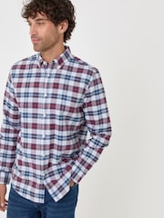 Rot - Threadbare Regular Fit Cotton Oxford Shirt - Bild 1 von 4
