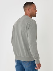 Threadbare Green Garment Dyed Crew Neck Sweatshirt - Image 2 of 4