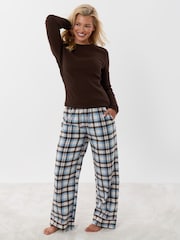 Threadbare Brown Petite Cotton Long Pyjamas Set - Image 1 of 5
