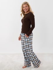 Threadbare Brown Petite Cotton Long Pyjamas Set - Image 3 of 5