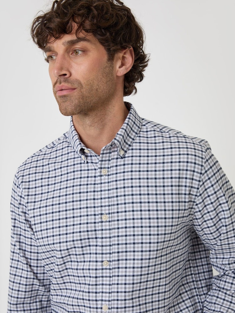 Grau - Threadbare Regular Fit Cotton Oxford Shirt - Bild 4 von 4 Grau - Threadbare Regular Fit Cotton Oxford Shirt - Bild 4 von 4
