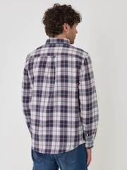 Threadbare Blue/White Brushed Cotton Flannel Shirt - Image 2 of 4