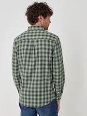 Threadbare Green Brushed Cotton Flannel Shirt - Image 2 of 4