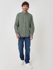 Threadbare Green Brushed Cotton Flannel Shirt - Image 3 of 4
