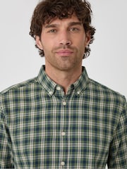 Threadbare Green Brushed Cotton Flannel Shirt - Image 4 of 4