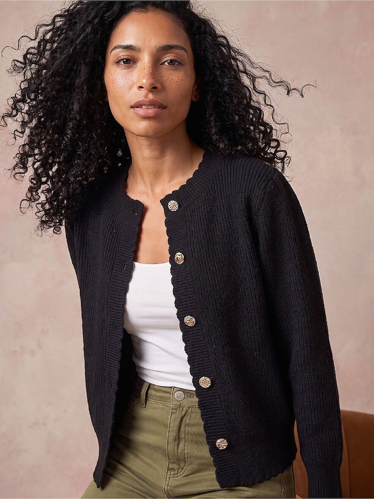 Roman Black Multi Button Knit Cardigan - Image 1 of 4