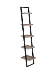 Pacific Natural Wood Veneer And Black Metal 5 Shelf Unit - Image 2 of 4