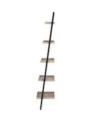 Pacific Natural Wood Veneer And Black Metal 5 Shelf Unit - Image 4 of 4