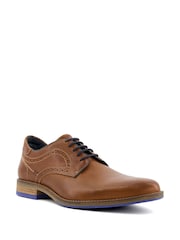 Dune London Brown Standard Fit Bintom Piped Derby Shoes - Image 1 of 4