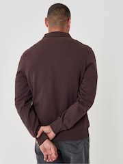 Шоколадно-коричневий - Threadbare Quarter Zip Collared світшот - Image 2 of 4