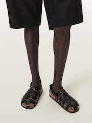 AllSaints Black Randal Ring Sandals - Image 1 of 6