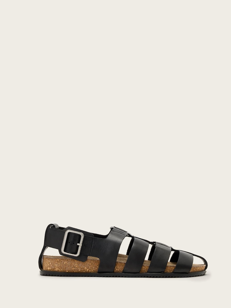 AllSaints Black Randal Ring Sandals - Image 2 of 6