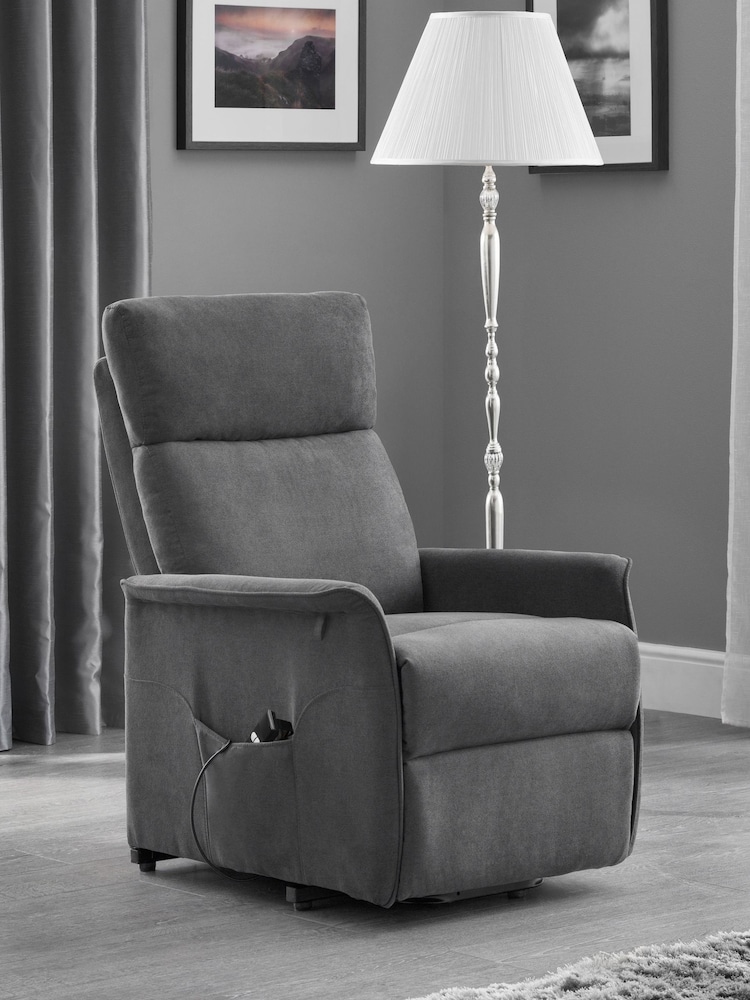 Julian Bowen Grey Helena Recliner Chair - Image 1 of 7