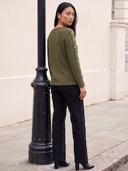 Roman Green Textured Button Top - Image 3 of 4