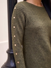 Roman Green Textured Button Top - Image 4 of 4