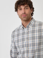 Threadbare Cream Brushed Cotton Flannel Shirt - Image 2 of 4