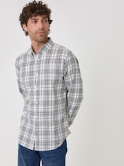 Threadbare Cream Brushed Cotton Flannel Shirt - Image 3 of 4
