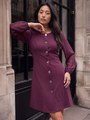 Күлгін - Roman Petite Button Dress - 4суретінің 1 суреті