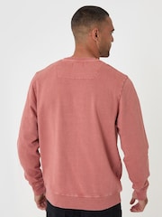 Threadbare Pink Garment Dyed Crew Neck Sweatshirt - Image 2 of 4