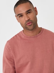 Threadbare Pink Garment Dyed Crew Neck Sweatshirt - Image 4 of 4