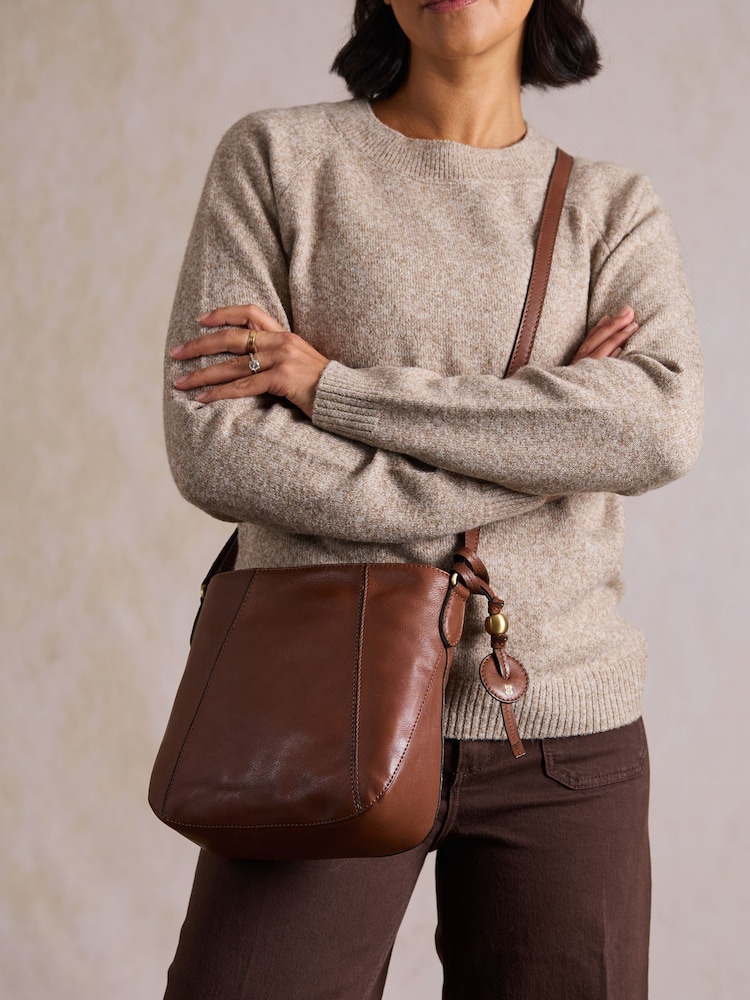 Lakeland Leather Brown Dent Cross-Body Bag - Image 1 of 6 Lakeland Leather Brown Dent Cross-Body Bag - Image 1 of 6