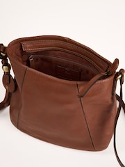 Lakeland Leather Brown Dent Cross-Body Bag - Image 4 of 6