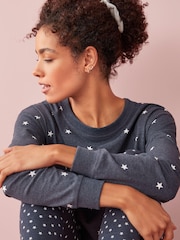 Navy Blue Stars Cotton Tunic And Legging Pyjamas Set - Image 4 of 7