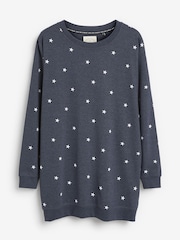 Navy Blue Stars Cotton Tunic And Legging Pyjamas Set - Image 6 of 7