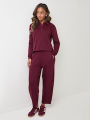 Threadbare Purple Polo Collar Barrel Leg Lounge Set - Image 1 of 4