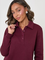 Threadbare Purple Polo Collar Barrel Leg Lounge Set - Image 3 of 4