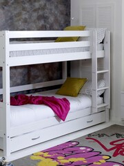 Flexa Kids White Avenue Kids Nordic Bunkbed With Trundle Bed - Image 1 of 4