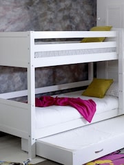 Flexa Kids White Avenue Kids Nordic Bunkbed With Trundle Bed - Image 2 of 4