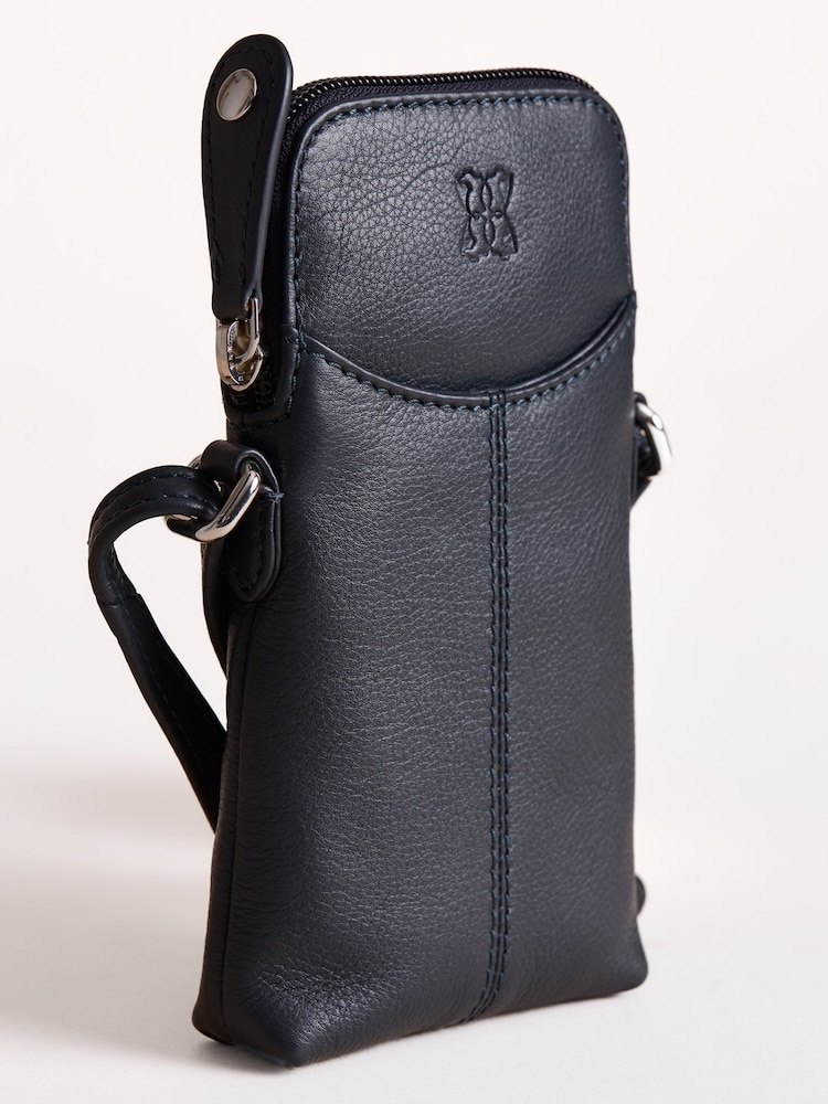 Lakeland Leather Blue Bowston Phone Bag - Image 4 of 4 Lakeland Leather Blue Bowston Phone Bag - Image 4 of 4