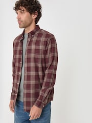 Rot - Threadbare Brushed Cotton Flannel Shirt - Bild 1 von 5