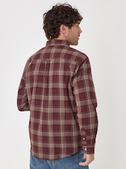 Rot - Threadbare Brushed Cotton Flannel Shirt - Bild 3 von 5