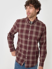 Rot - Threadbare Brushed Cotton Flannel Shirt - Bild 5 von 5