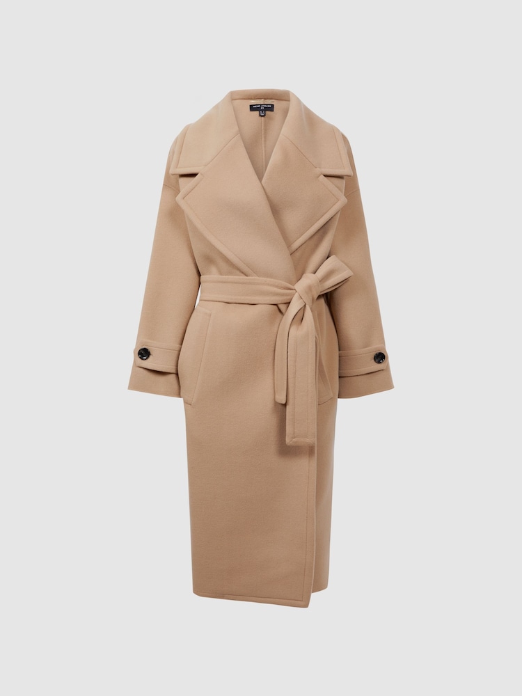 Reiss Camel Helena Atelier Wool-Cashmere Blindseam Coat - Image 2 of 7