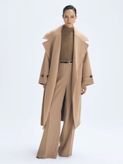 Reiss Camel Helena Atelier Wool-Cashmere Blindseam Coat - Image 3 of 7