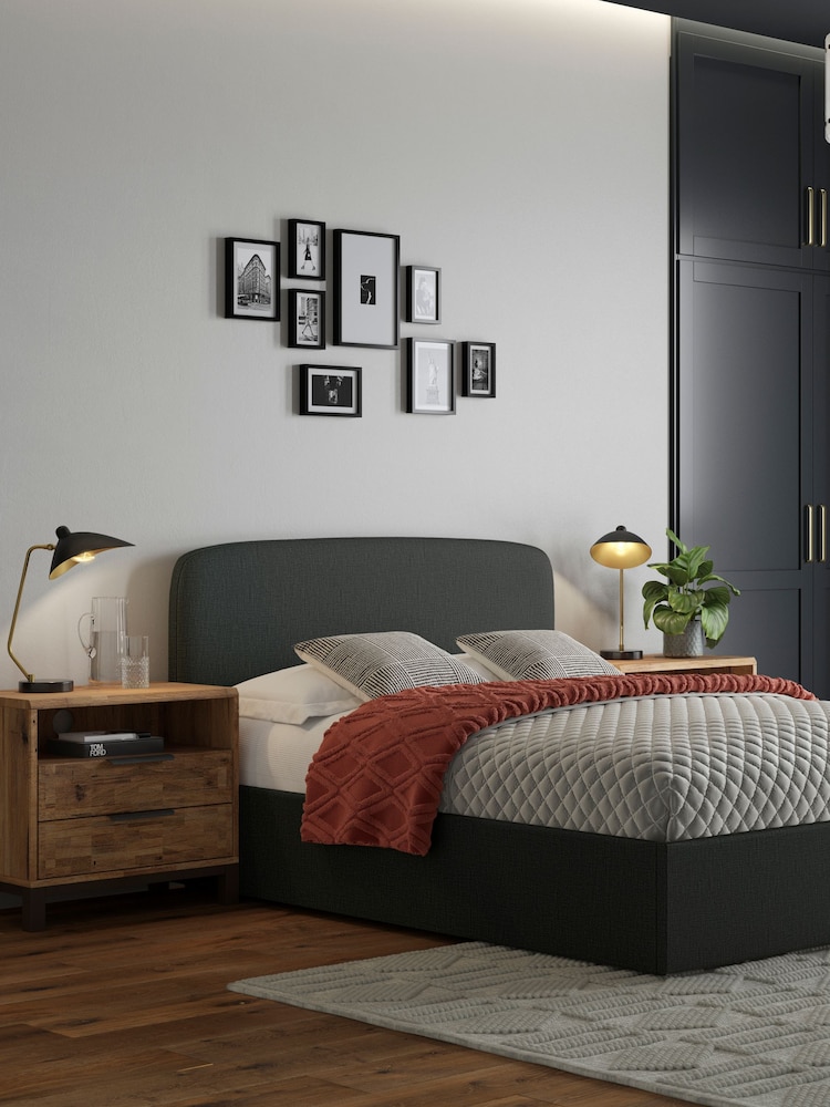 Grey Charcoal Simple Contemporary Matson Ottoman Storage Bed Frame - Image 2 of 10 Grey Charcoal Simple Contemporary Matson Ottoman Storage Bed Frame - Image 2 of 10