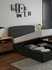 Grey Charcoal Simple Contemporary Matson Ottoman Storage Bed Frame - Image 5 of 10