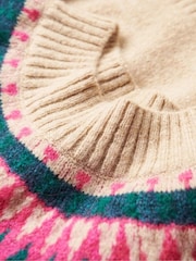 Superdry White Slouchy Pattern Knit Jumper - Image 5 of 6