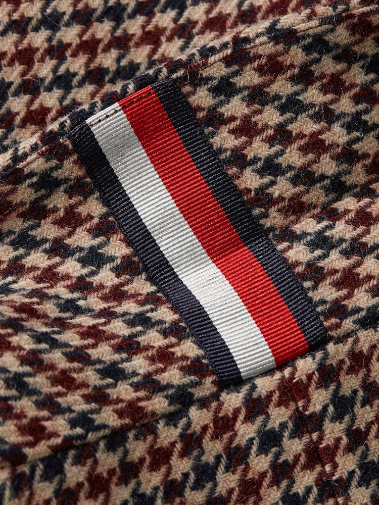 Tommy Hilfiger Red Wool Blend Classic Check Coat - Image 11 of 11
