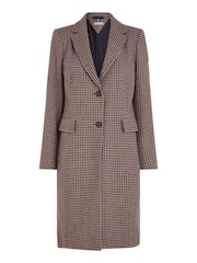 Tommy Hilfiger Red Wool Blend Classic Check Coat - Image 9 of 11