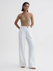 Reiss Gold Zina Ribbed Double Strap Metallic Vest - Image 3 of 5