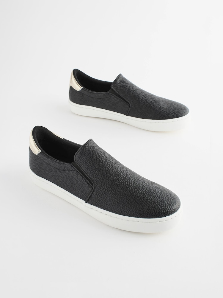 Black Forever Comfort® Patent Slip-On Trainers - Image 1 of 4