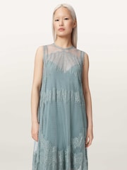 AllSaints Blue Clara Dress - Image 1 of 5