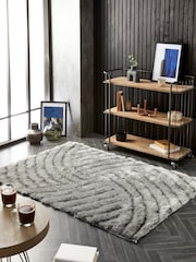 Origins Charcoal Grey Dallas Shaggy Hand Carved Rug - Image 1 of 4