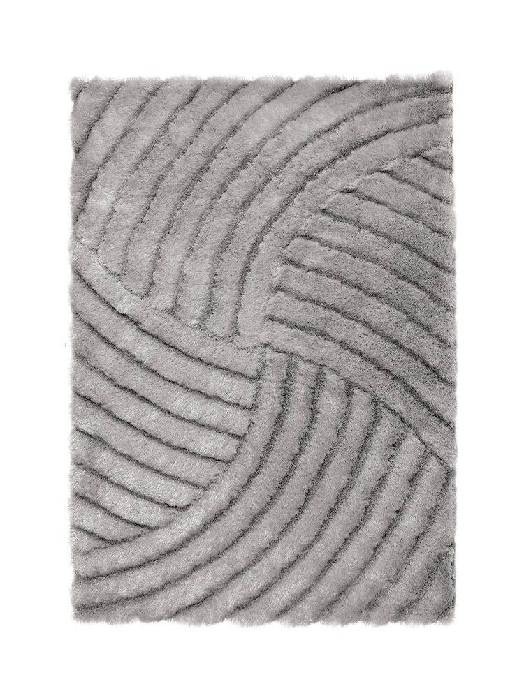 Origins Charcoal Grey Dallas Shaggy Hand Carved Rug - Image 2 of 4