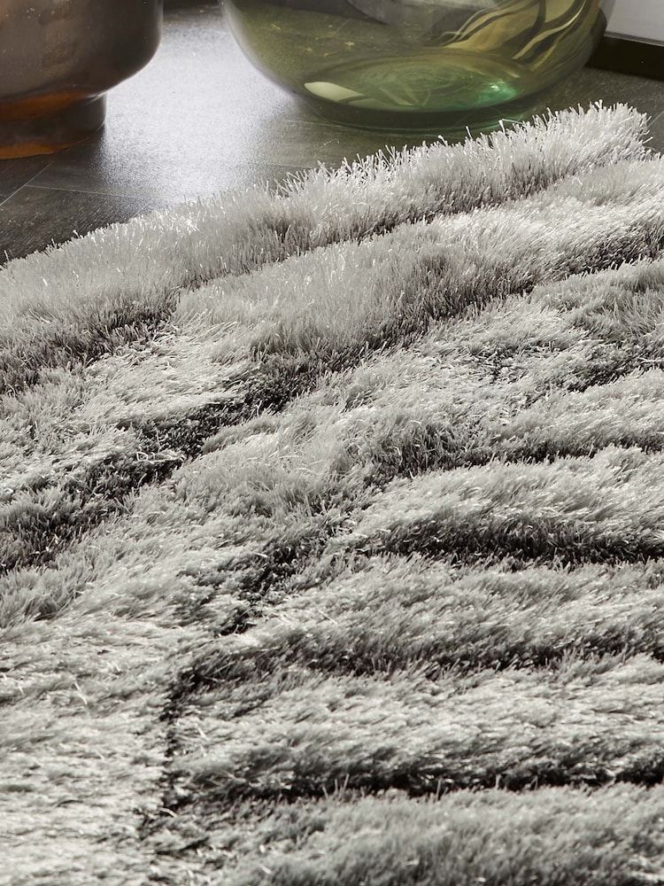 Origins Charcoal Grey Dallas Shaggy Hand Carved Rug - Image 4 of 4