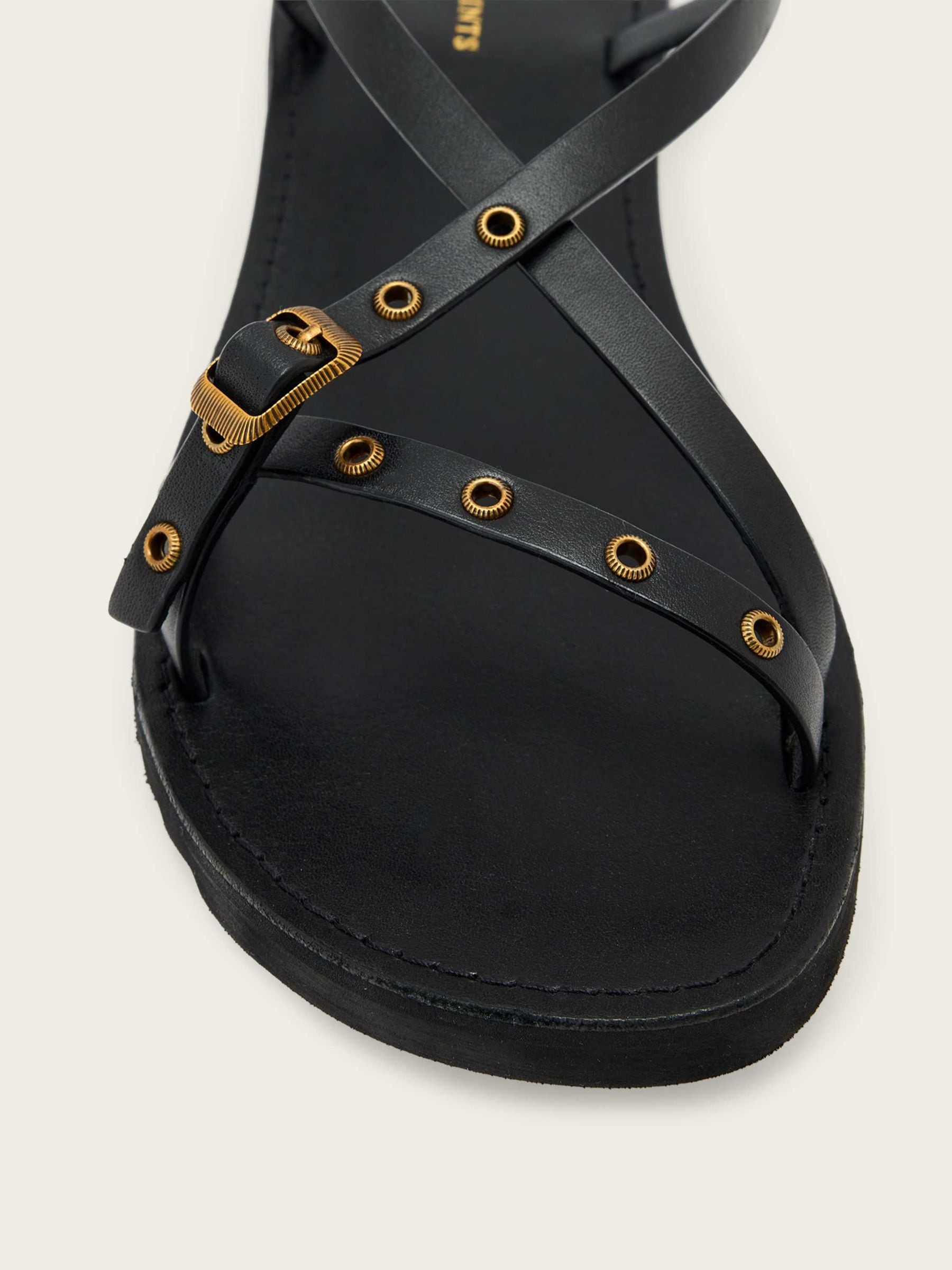 Buy AllSaints Black Tyla Eyelet Sandals from Next USA